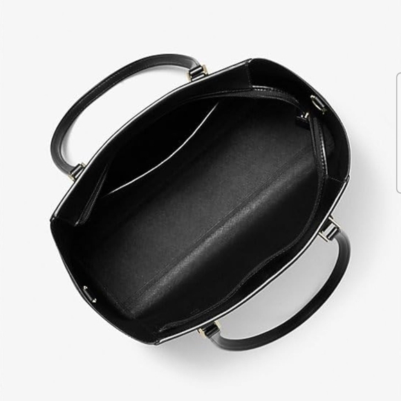 NWT Michael Kors Charlotte Large Leather 3-in-1 Black Tote Bag Set - Picture 6 of 6